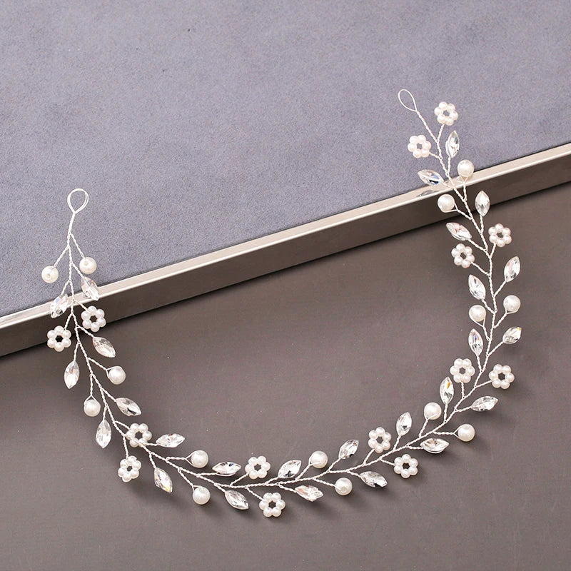 Pearl Crystal  Headband Hairband Rhinestone  Hair Accessories Jewelry Vine For Women