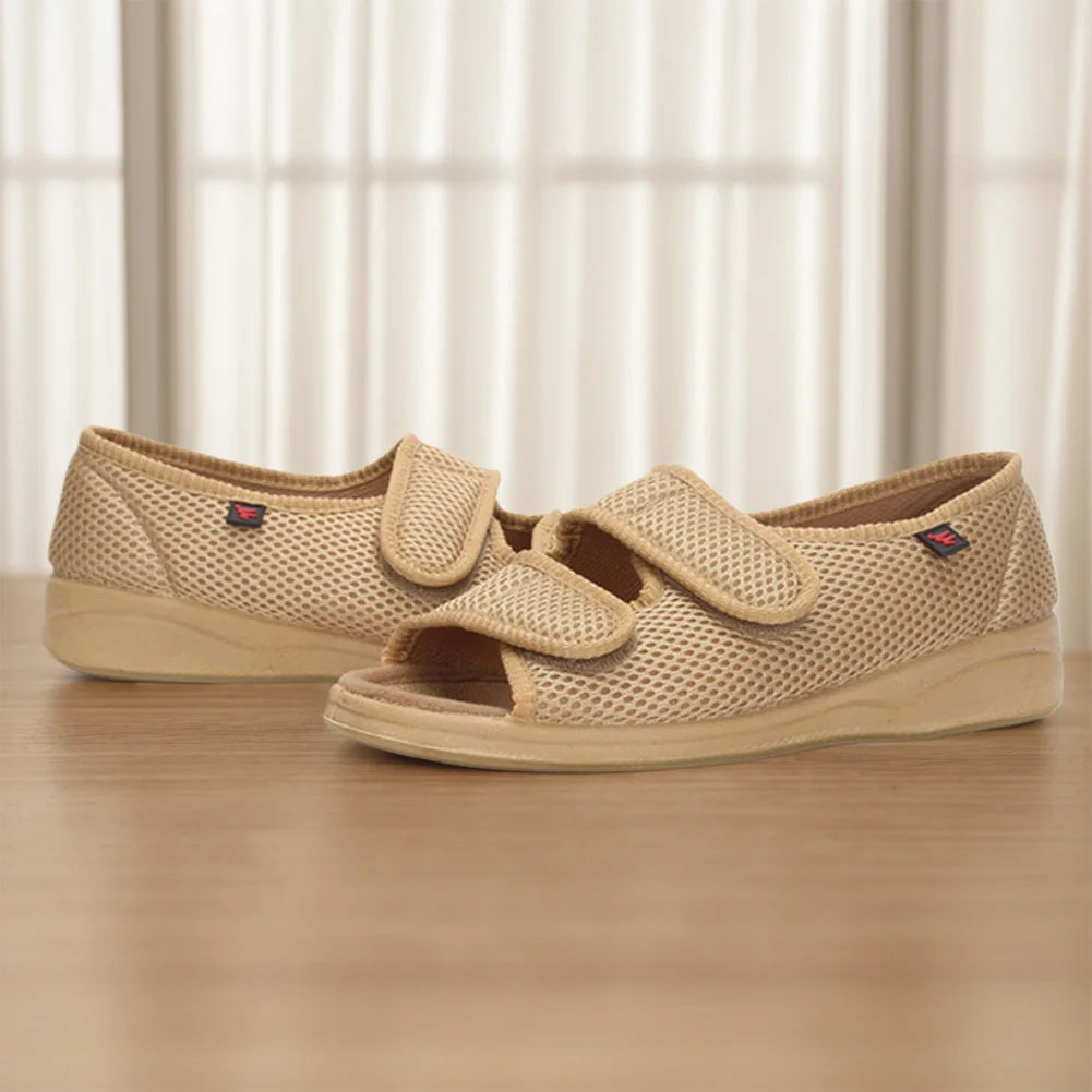 Women Diabetic Sandals Diabetic Shoes Adjustable Open Toe Sandals Breathable Hook and Loop Fastener for Indoor Outdoor