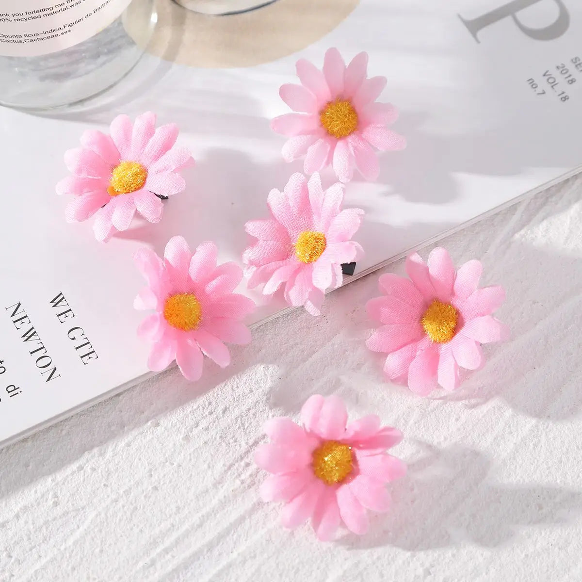 6Pcs Sunflower Hair Clips Side Bangs Clip Cute Daisy Small Flower Hairpins Duckbill Hairpin Women Hair Accessories