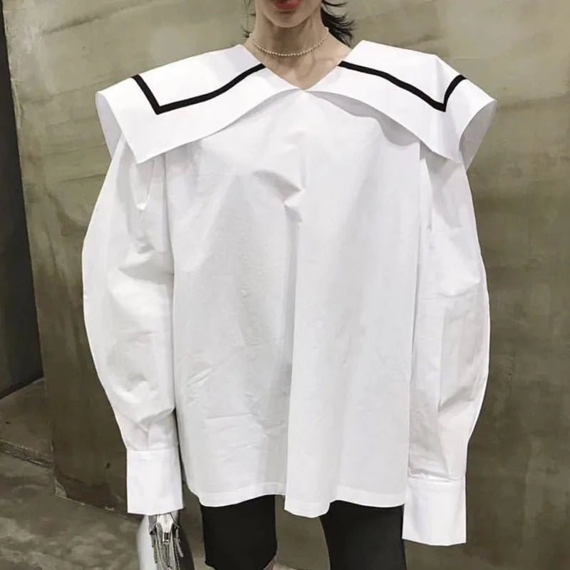 Sailor Collar Women Shirts