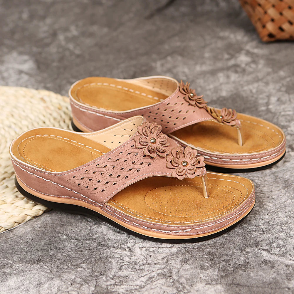 Slip-On Flip Flops Comfortable Casual Beach Sandals with Arch Support