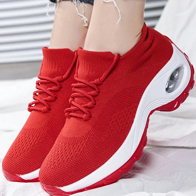 Sneakers Outdoor Running Air Cushion Sport Shoes Increase Height Breathable Walk Shoes