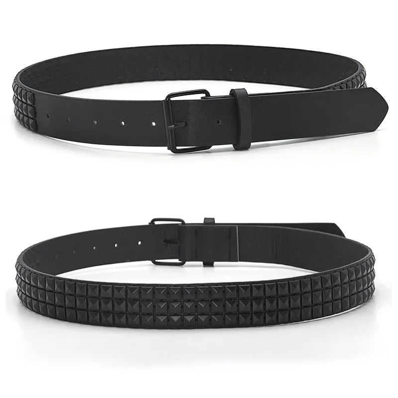 High Quality Rivet Belt Men&Women's Studded Fashion Versatile Belts Punk Rock With Pin Buckle Drop Decoration
