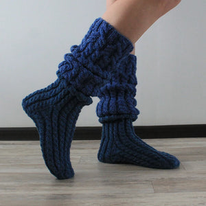 Winter Cable Knit Thigh High Socks Fashion Over the Knee Leg Warmers Solid Color Boot Stockings