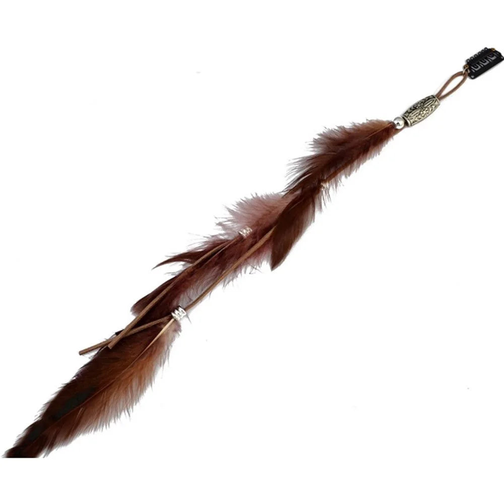Bohemian Feather Hairband Women's Festive Masquerade Carnival Hippies  Indian Prom Gypsy Long Tassel Hair Accessories