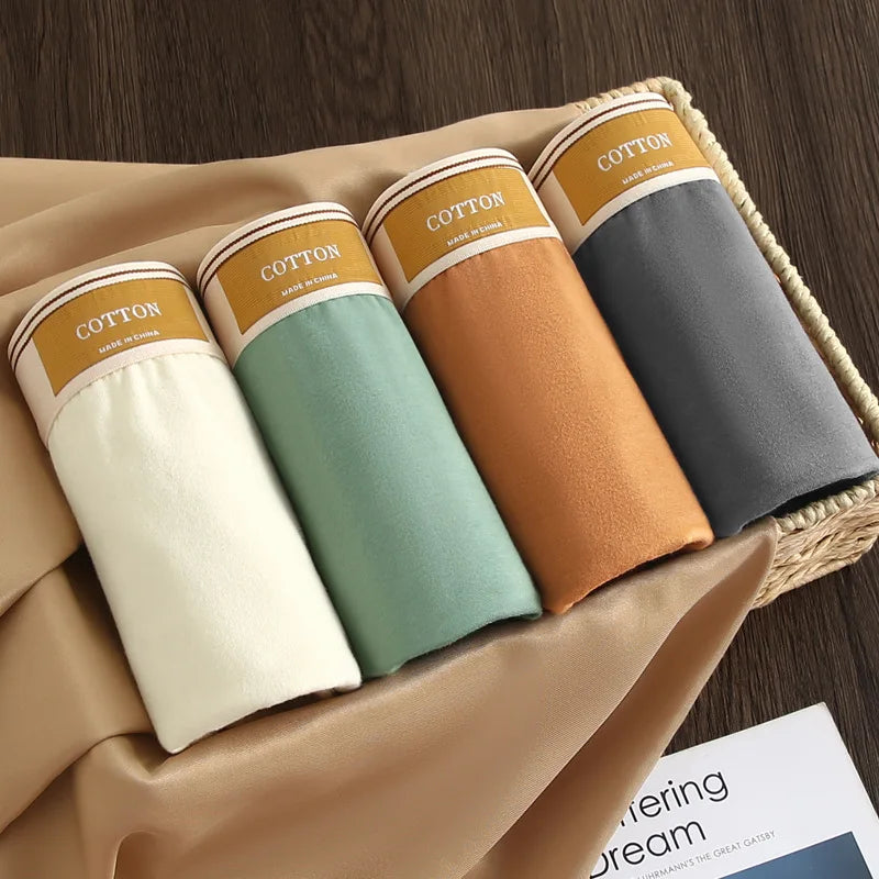 3Pcs Men's Underwear Hombre Boxershorts Comfortable Breathable Cotton Underwear Sexy Underwear Solid Color Boxer Shorts