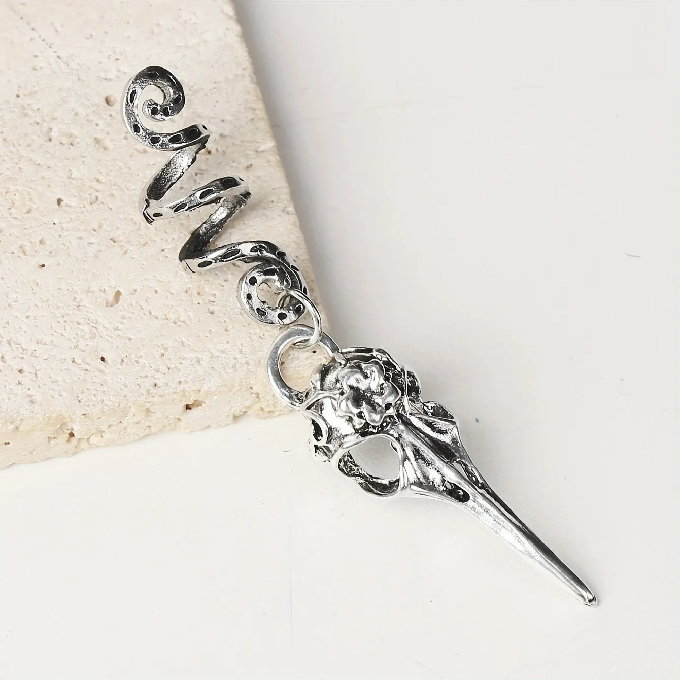 Bird Skull Head Shape Pendant Dreadlock Braid Hair Beads Braids Hair Rings Hippie Style Hair Accessories For Women