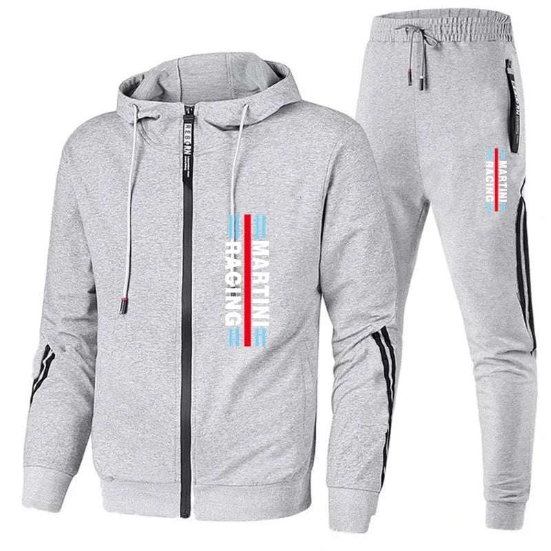 Men's Spring and Autumn Martini Racing Suit Set Sportswear Fashion Casual Spring and Autumn Sweater Pants