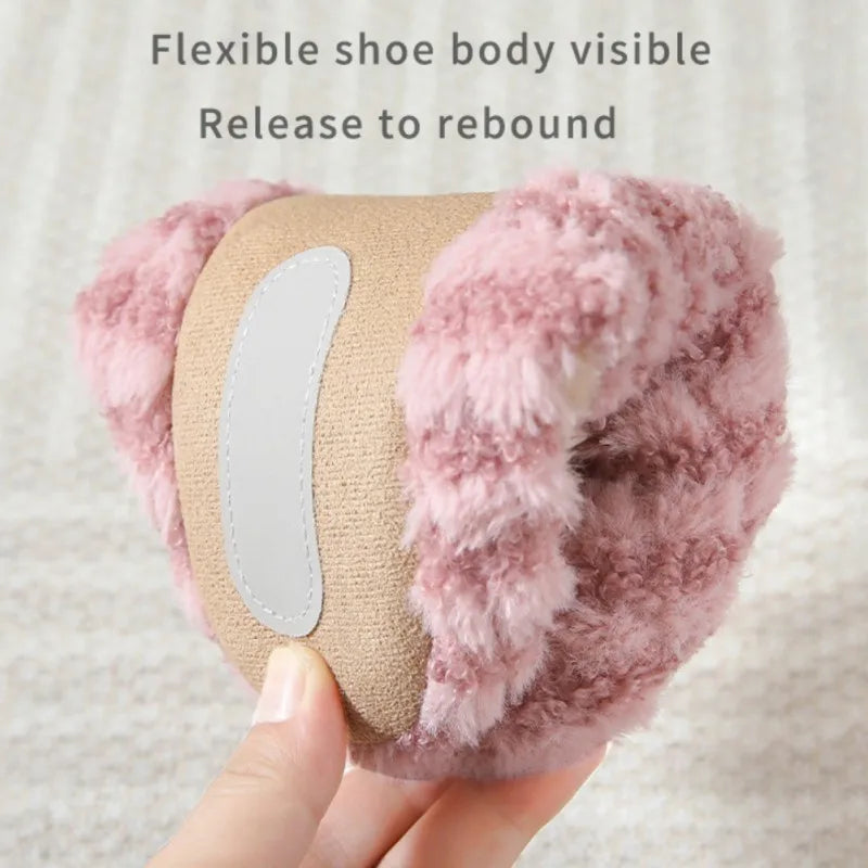 1 Pair Striped Silent Japanese Style Indoor Soft Bottom Anti Slip Cotton Slippers, Winter Insulation Durable Home Cotton Slipper