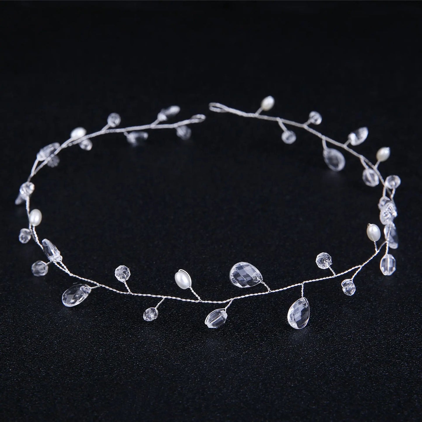 Elegant Women Hair Accessories  Headband Crystal Pearl Hairband Head Ornament Ladies  Hair Jewelry