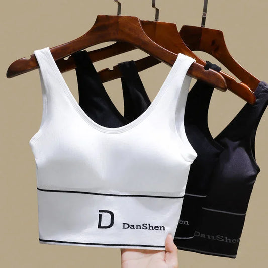U-Shaped Women's Seamless Yoga Bra  Push Up Sports Top Shockproof Crop Top Anti-sweat Fitness Underwear All-Match Vest