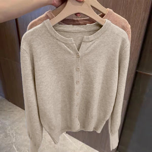 Fashion Women's Thin Fleece Knit Loose Short Cashmere Sweater Round Neck, Warm Casual Female Sweater Top Cloting