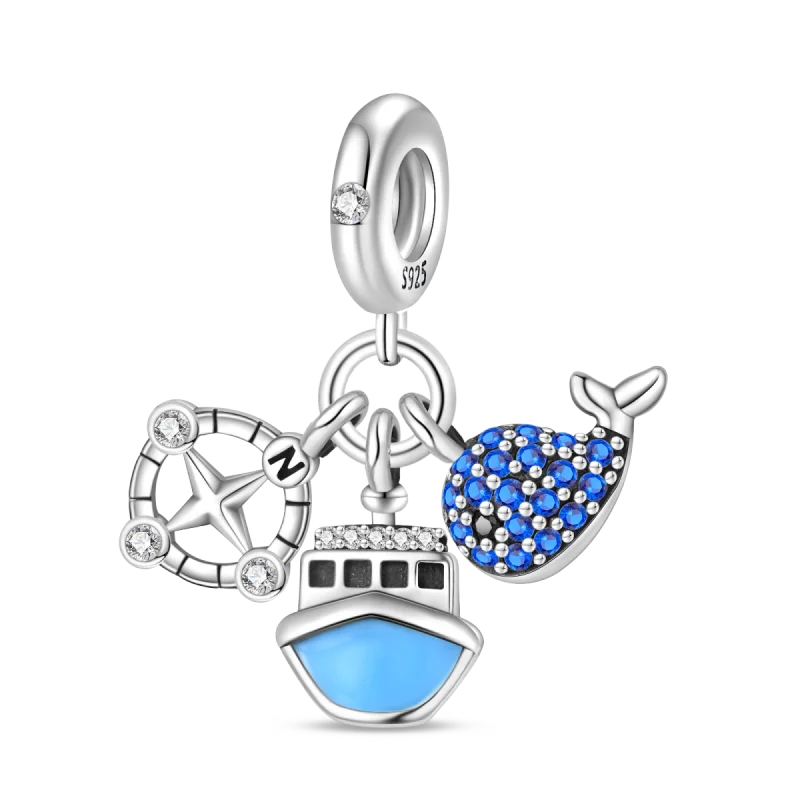 Luminous Ocean Series 925 Silver Turtle Charm Suitable for Pandora Bracelet