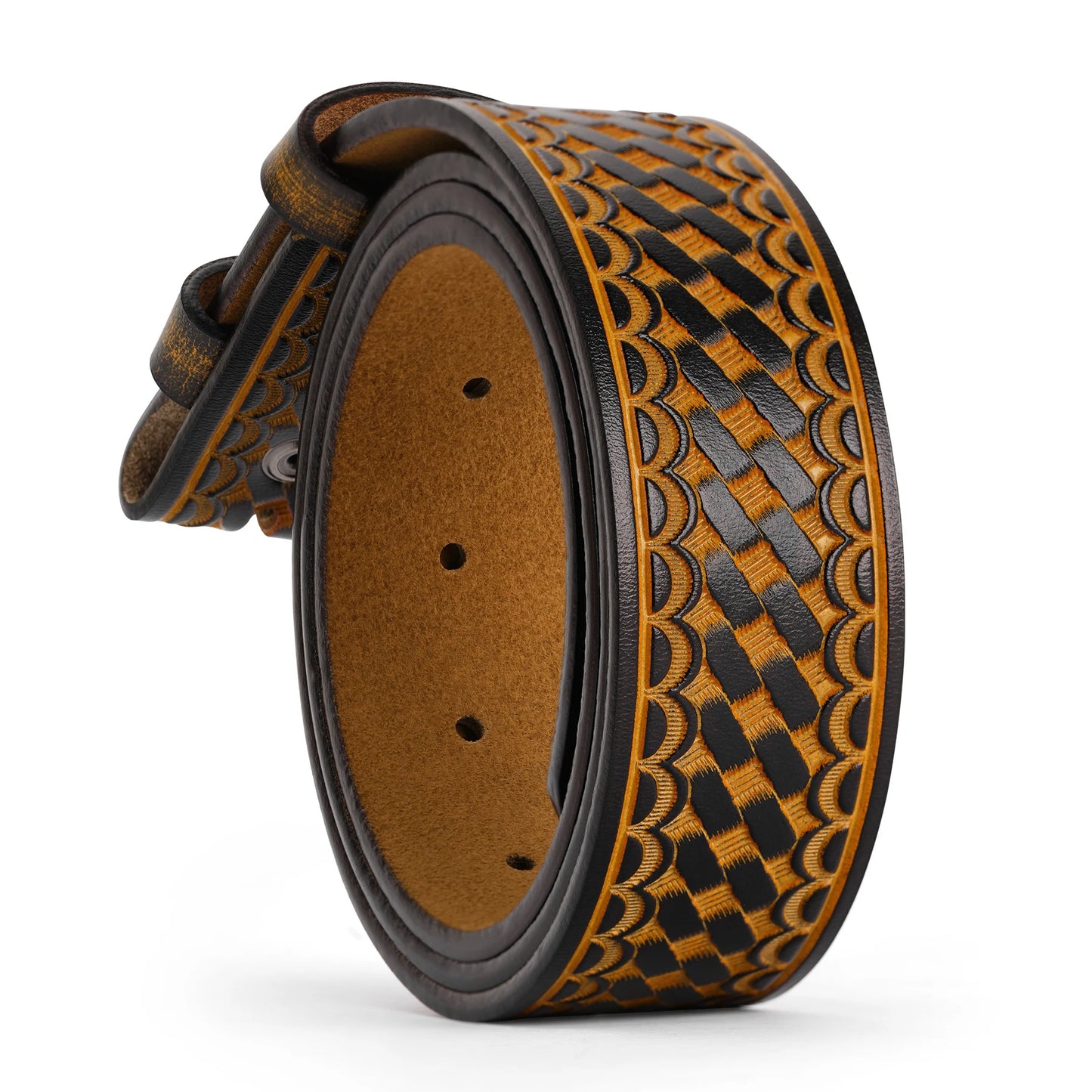 Western Cowboy Belts WITH OUT Buckle Classic Genuine Leather No Buckle Cowboy Belt Full Grain Leather Belt