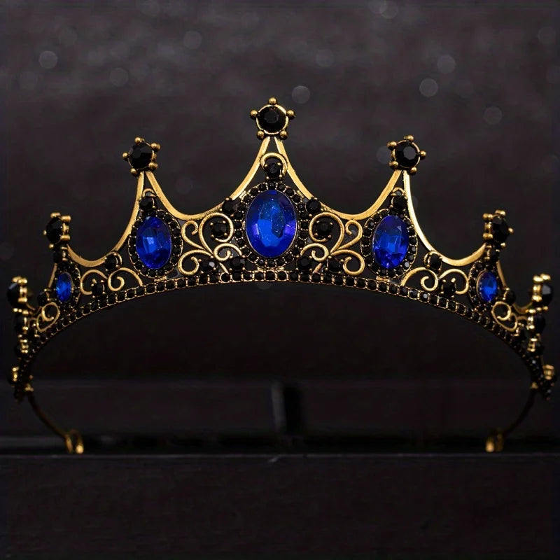Baroque Crystal Tiaras And Crowns Rhinestone Prom  Crown Tiara For Women Bride Bridal Wedding Hair Accessories Jewelry