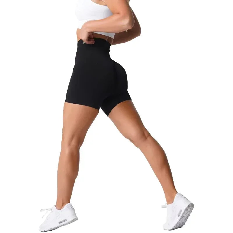 Spandex Solid Seamless Shorts  Workout  Fitness  Yoga