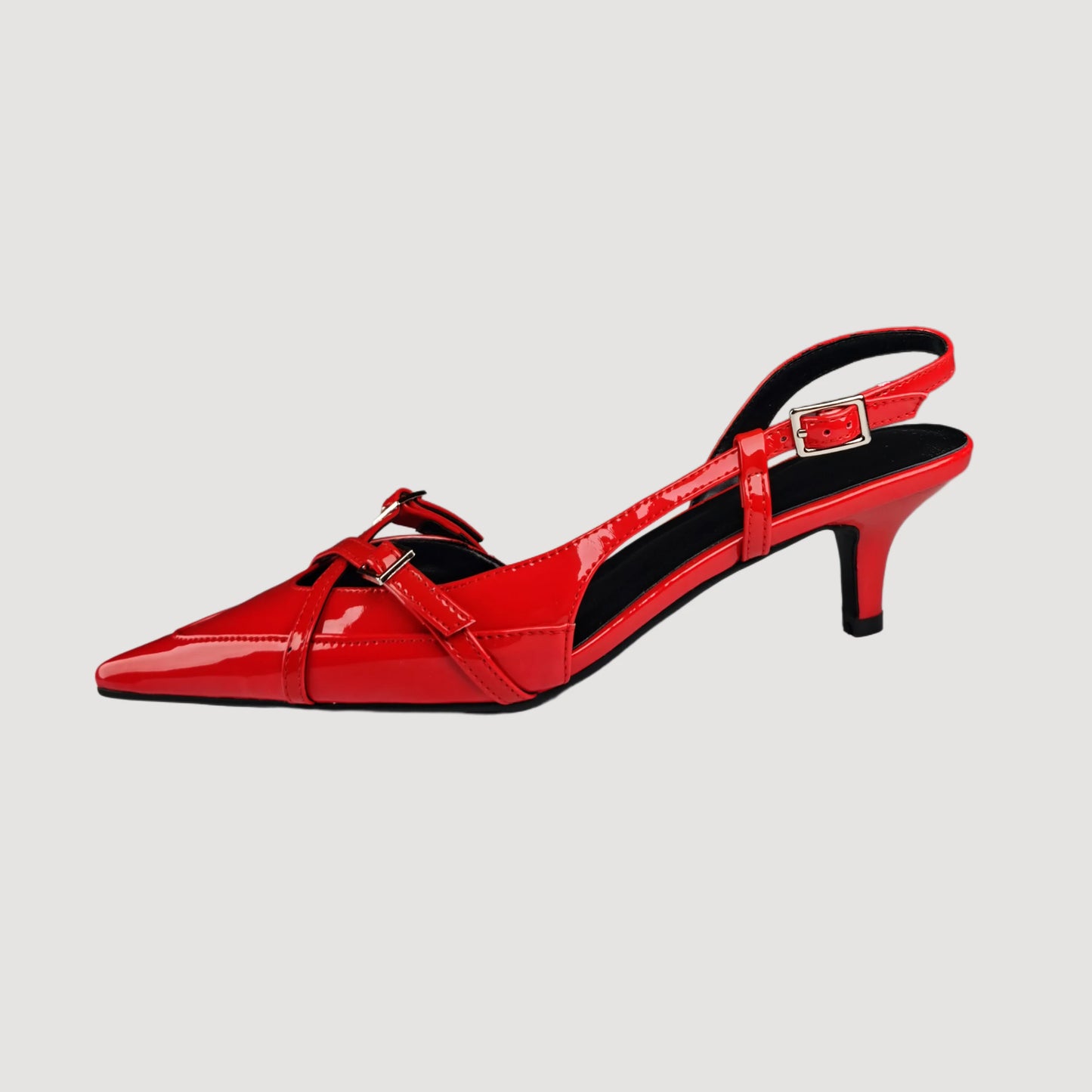 Sexy Women's High Heels Pumps Shoes Sandals Slingbacks Patent leather Pointed Toe Party Wedding Shoe Office Black