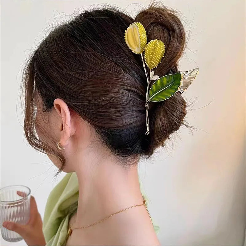 Flower Hair Claw Clip Ponytail Grab Hair Clips Shark Clip Woman Hairpins For Girl Hair Accessories Headdress