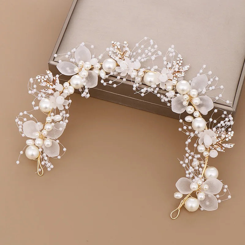 Pearl Crystal  Headband Hairband Rhinestone  Hair Accessories Jewelry Vine For Women