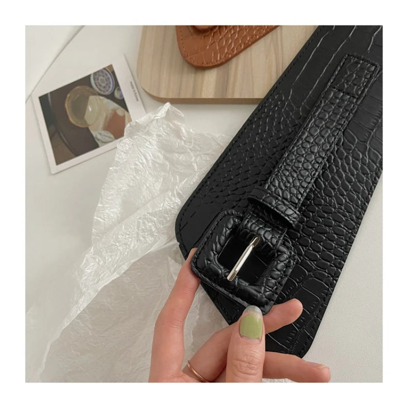 Ultra Wide Women's Elastic Waistband Skirt Waist Belt Women's Outerwear with Tight Belt Suit Decoration