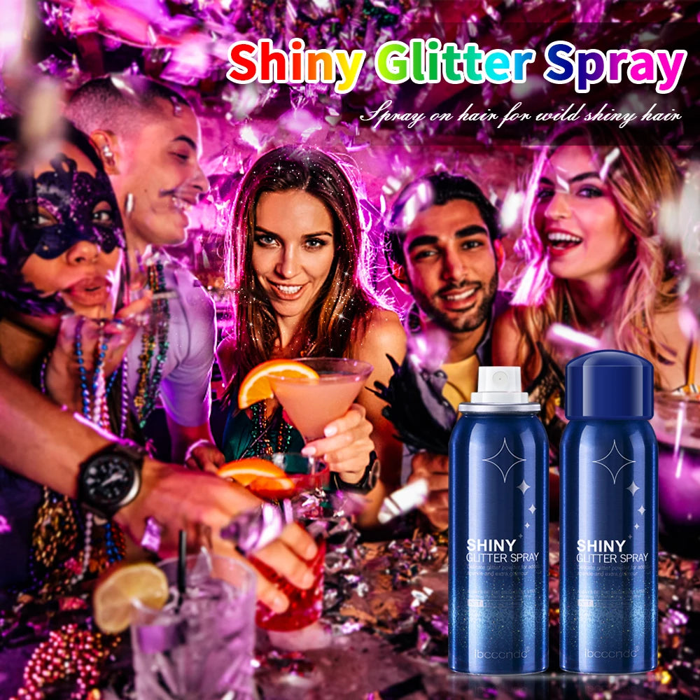 Hair, Body Glitter Spray Long Lasting  Starry Highlighter Glitter Spray Shimmery Face