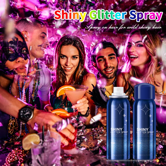 Hair, Body Glitter Spray Long Lasting  Starry Highlighter Glitter Spray Shimmery Face