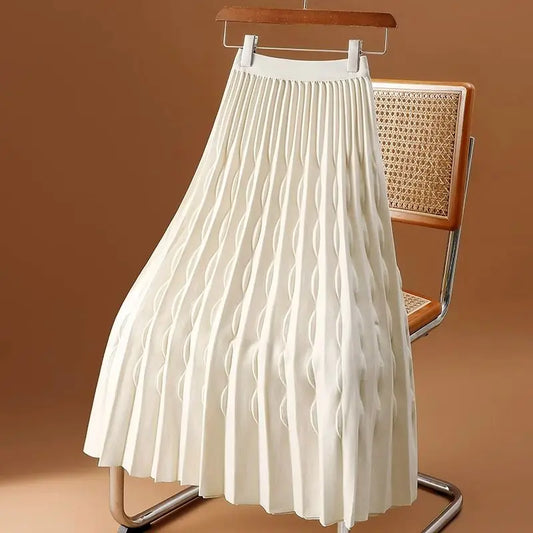 High Waist Loose Pleated  A-Line Skirt