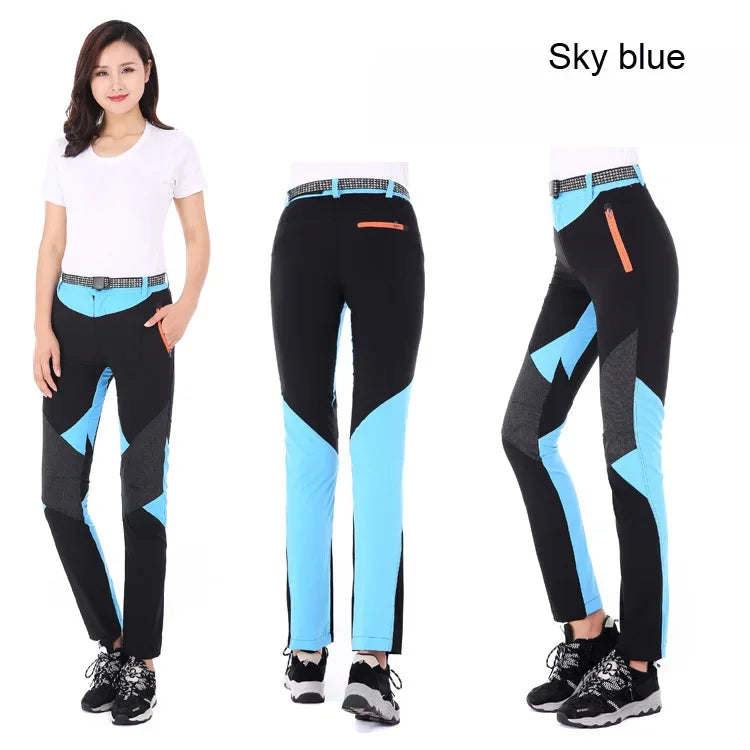 Outdoor Women Summer Sports Hiking Mountain Climbing Pants Quick Dry Waterproof Windproof Trousers Elastic