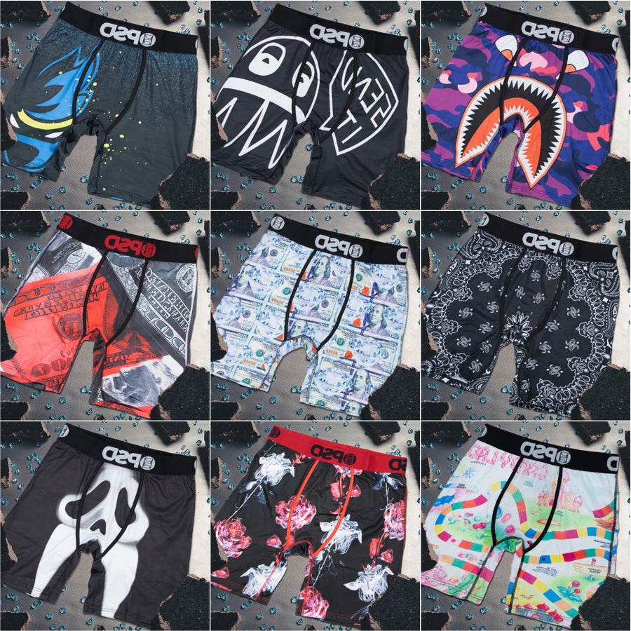Sexy Men Boxer Underwear Breathable Mens Boxershorts Men's Underpants Plus Size Fashion Printed Man Boxers Briefs Trunks