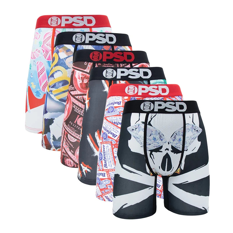 6Pcs Fashion Print Men Underwear Boxer Male Men Underpants Boxershorts Sexy