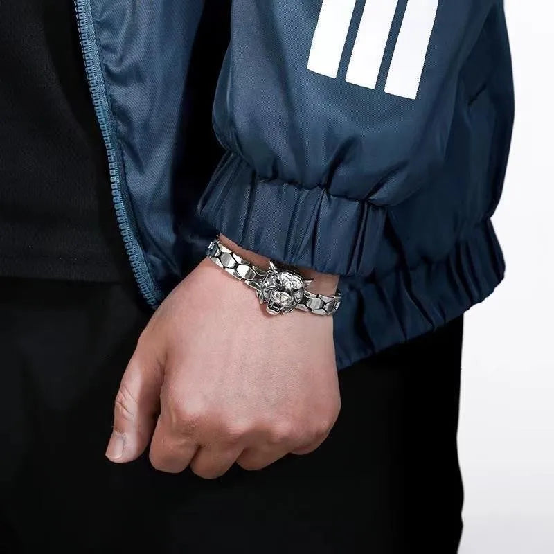 domineering rock men's bracelet High quality metal tiger Chinese Loong accessories bracelet
