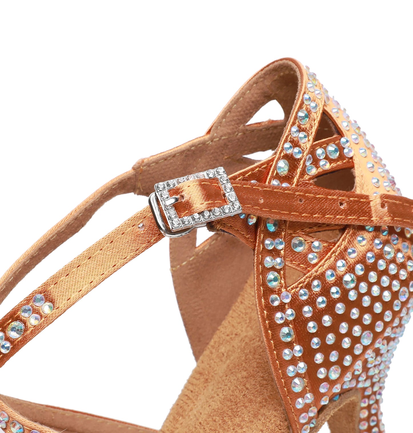 Rhinestone  Latin Dance Shoes Ballroom Tango Salsa Dancing Sandals Medium Heel