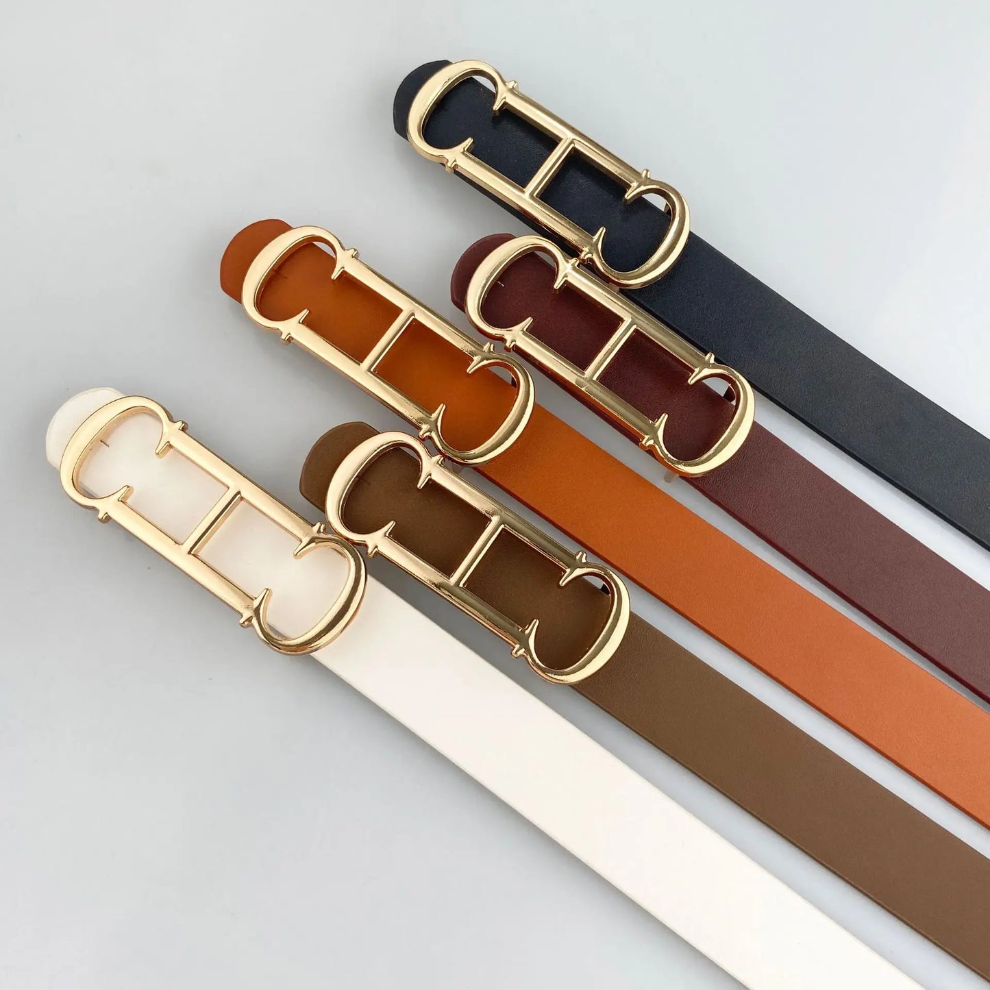 Luxury Brand Pu Leather Belt For  Women Designer Alloy Buckle Waist Strap Female Jeans Trouser Dress Waistband