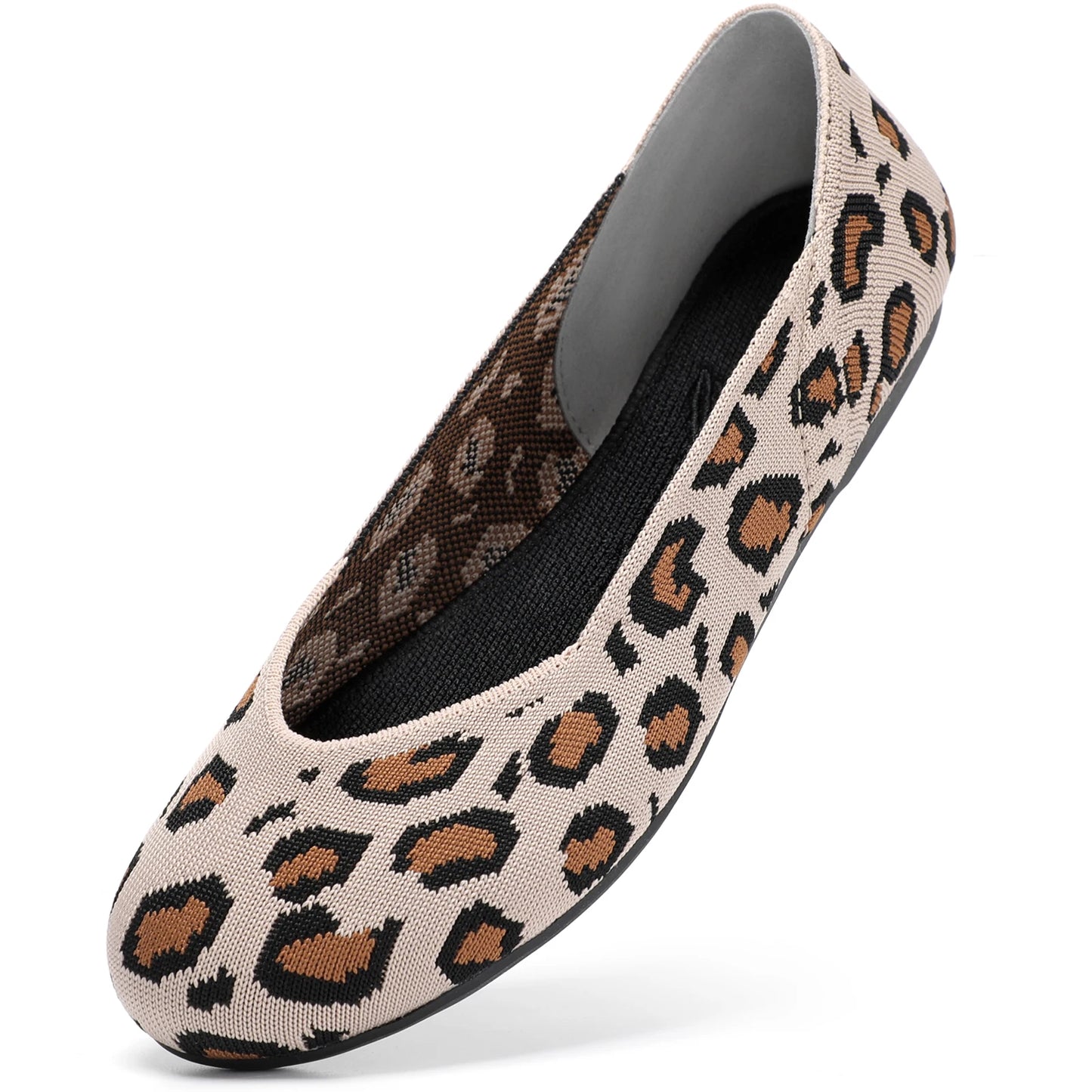 Ballet Flats Comfortable Knit Flat Shoes for Office Work Washable Casual Dress Shoes