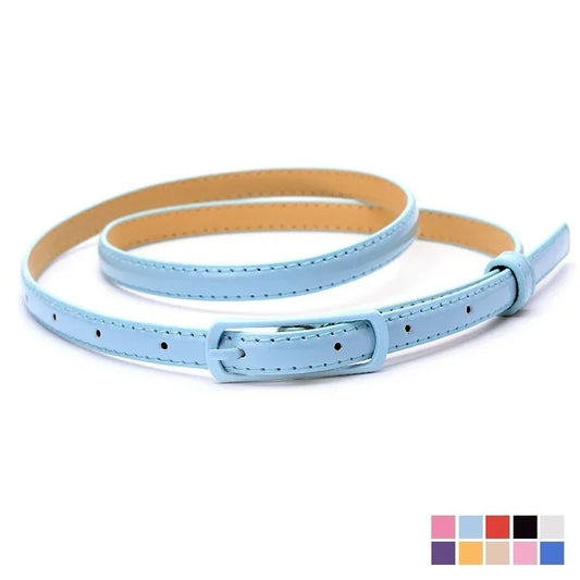 Ladies Fine Belt Word Buckle PU Belt Ladies Fashion Belt Thin Waist Skirt