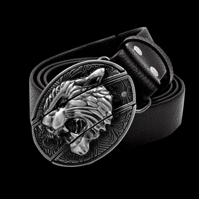 Adult Carved Invisible Knife Buckle Waist Belt Adjustable Personality Genuine Waist Belt