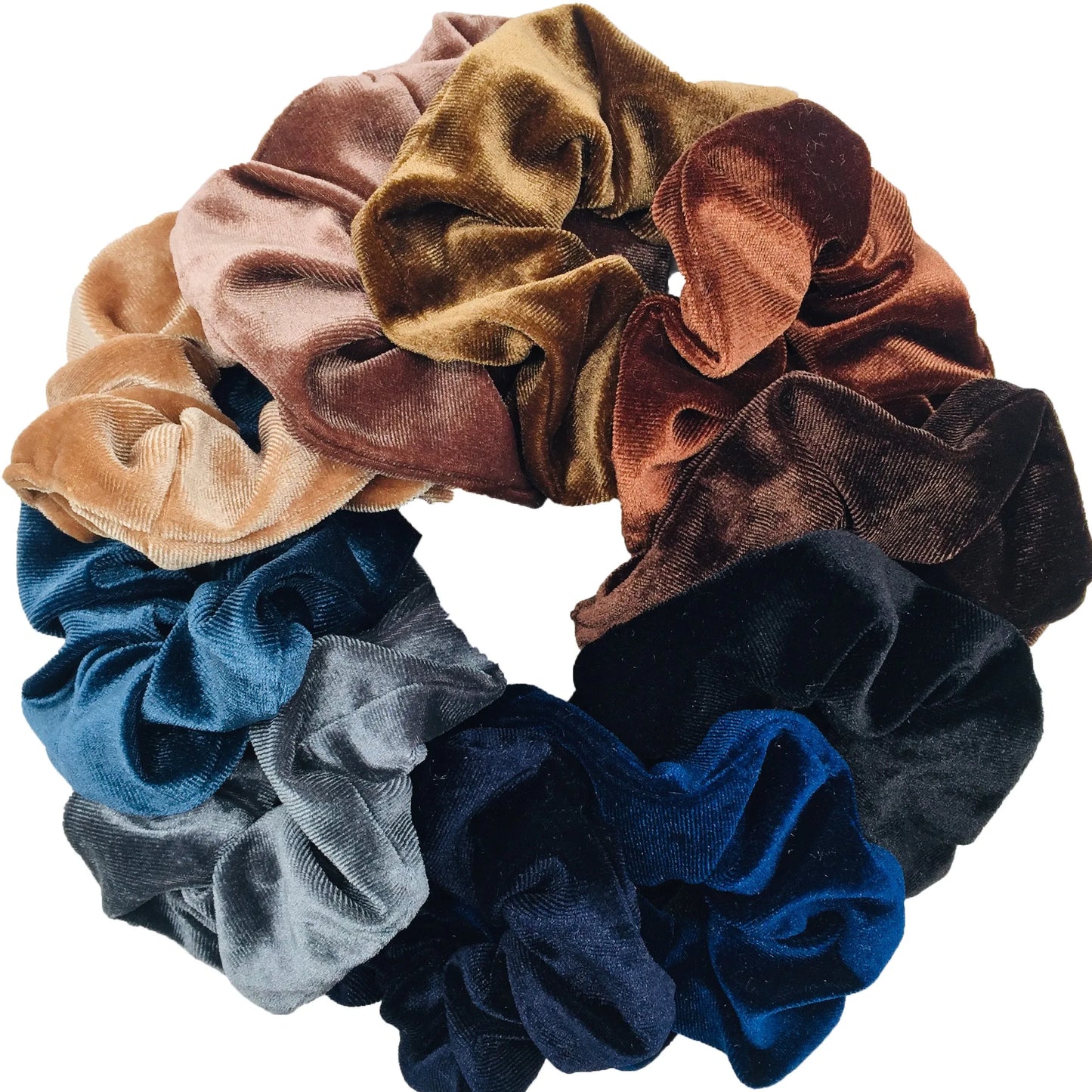 10/6/1pc hair scrunchies headband women ties velvet solid color Black set pack