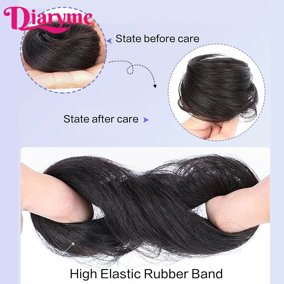 Synthetic Hair Bun Woman Straight Updo hair tie Elastic Rubber Band Chignon Hairpiece Extensions Hair Bands Natural Hairpiece
