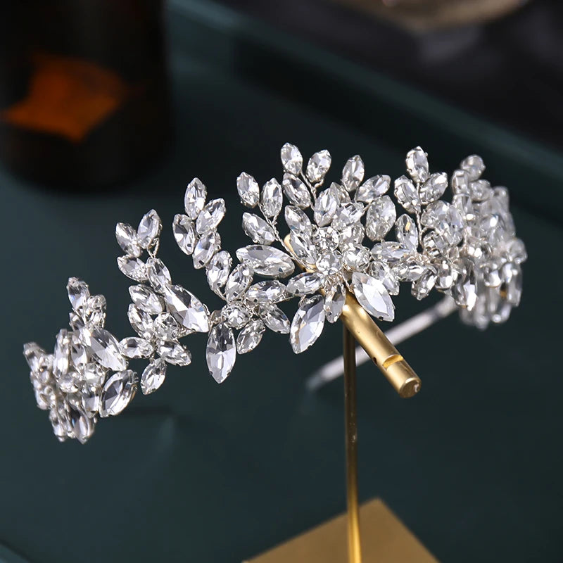 Headband Handmade Rhinestone Crystal Flower Headband Hairband For Women Wedding Hair Accessories Jewelry