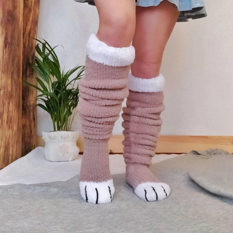 Over-the-Knee Socks Colorful Striped Winter Warm Knit Long Boot Stockings
