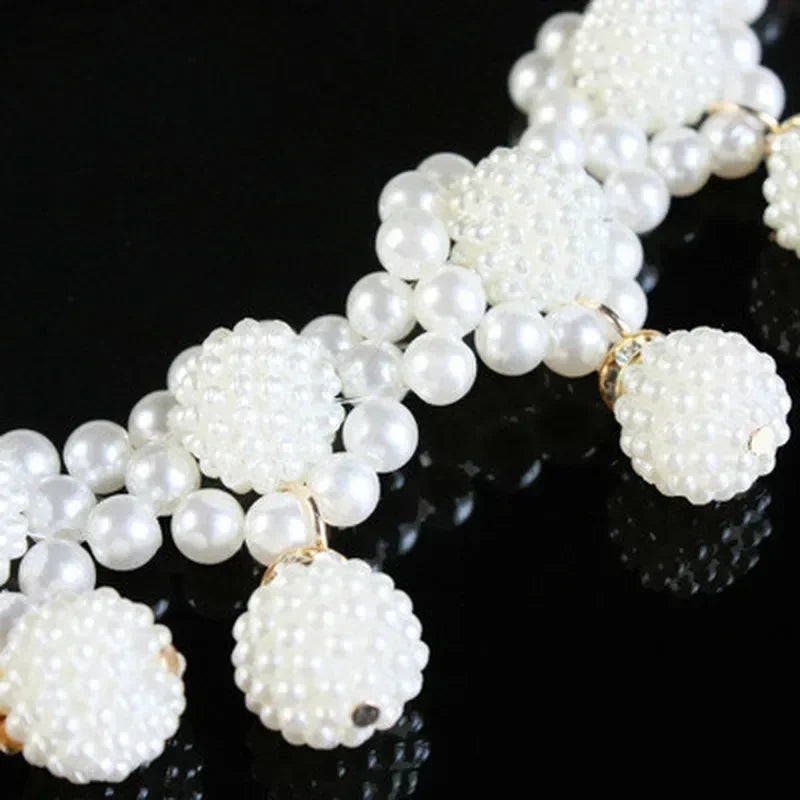 Woven Pearl Waist Chain Beads Belt