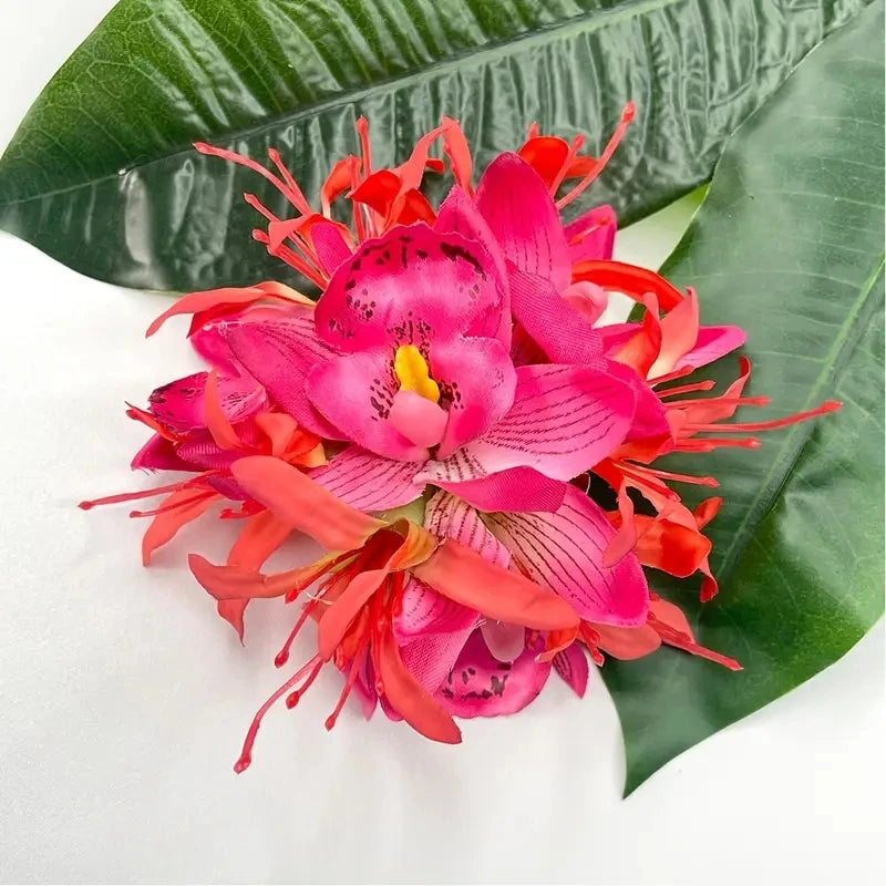 Large Sweet Equinox Flower Hair Clips Simulated Orchid Flower Hair Pins Beach Hawaii Vacation Floral Hair Clips Hair Accessories