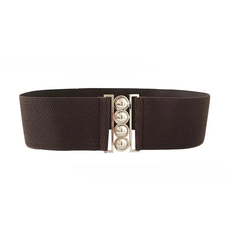 Women’s Elastic Cinch Belt Fashion Stretch Waist Band Clasp Buckle Stretchy Retro Wide Waist Cinch Belt Waistband