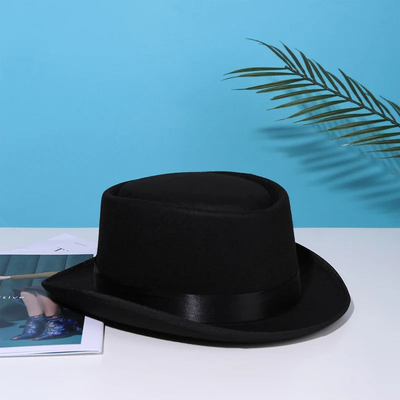 Vintage Style Wool Felt Trilby Hat Classic Jazz Retro Fedora Panama Hat