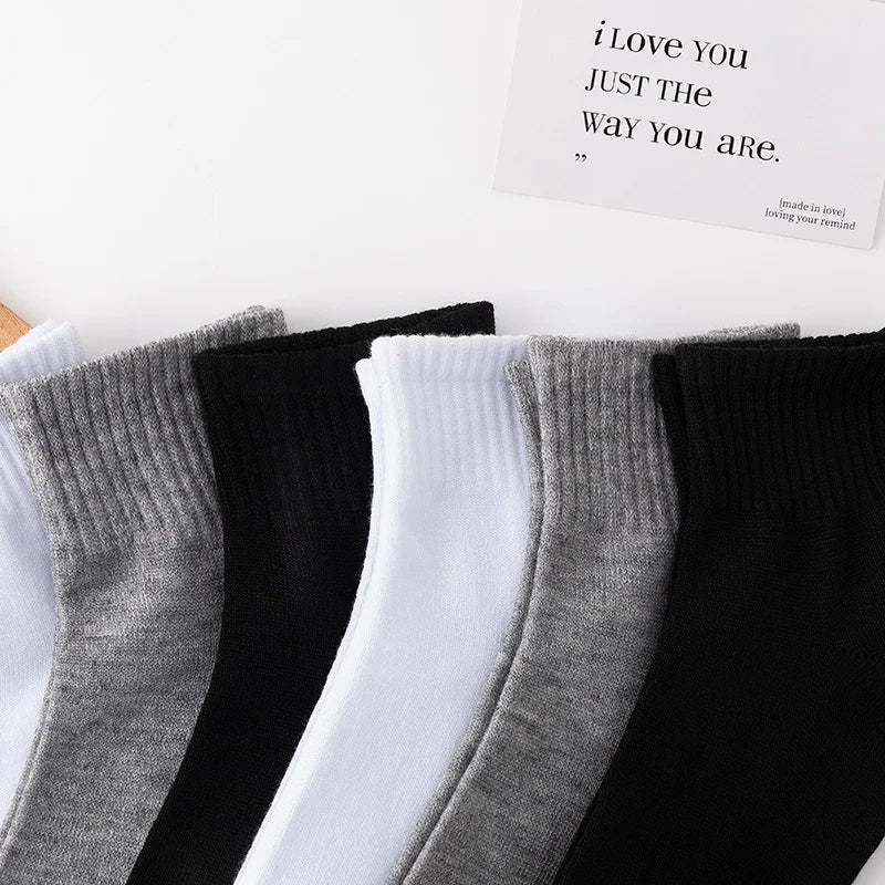 10 Pairs Men's Breathable Comfortable Socks Office Casual Business Sock for Sneakers Shoes Stocking Work Socks For All Seasons