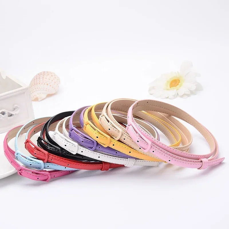 Ladies Fine Belt Word Buckle PU Belt Ladies Fashion Belt Thin Waist Skirt