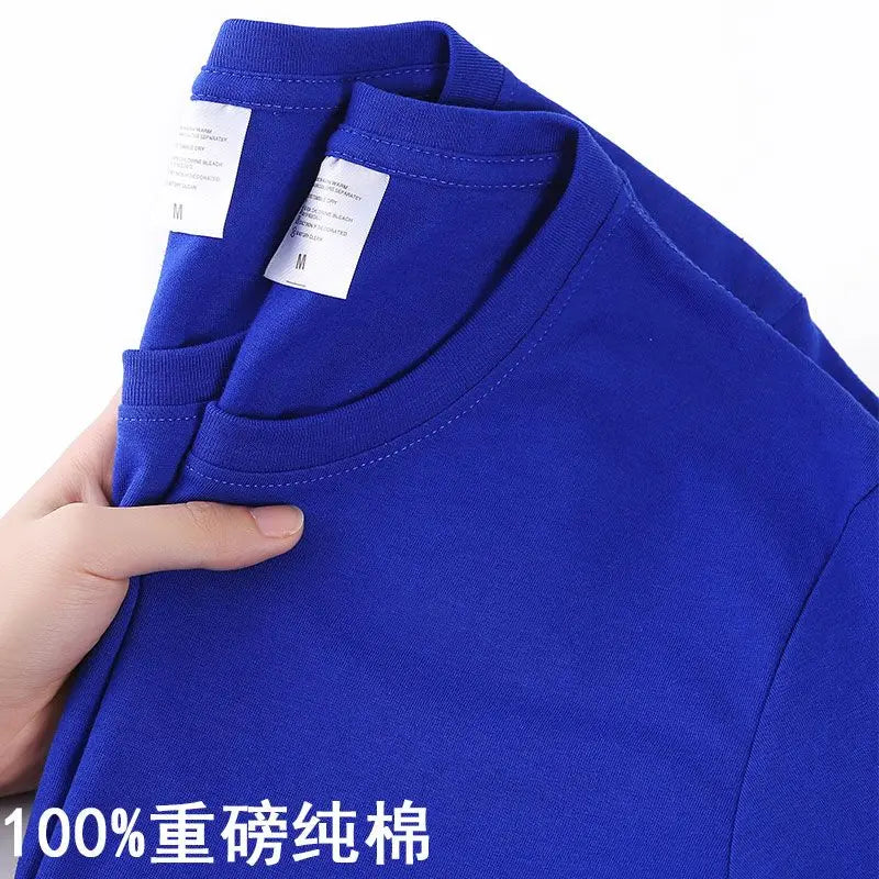100% Cotton T-shirt Men Women Solid Color O Neck Short-sleeved Tops Summer Loose Half-sleeve T Shirt Unisex M-4XL