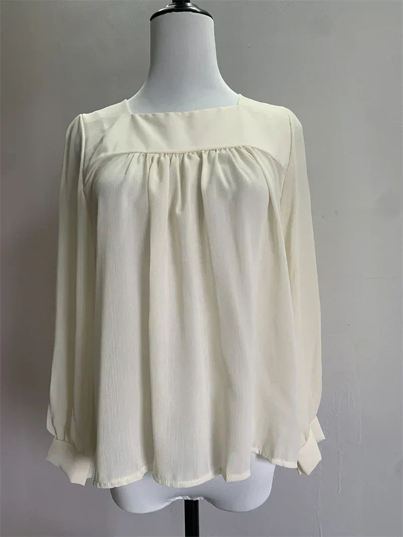 Chic Elegant Square Neck Women Blouse