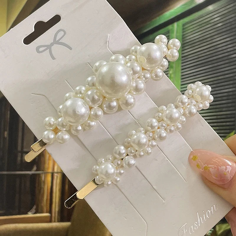Simulated Pearl Hair Clips For Women Hairpins Geometric Hair Barrettes Fashion Hairgrip Hair Accessories