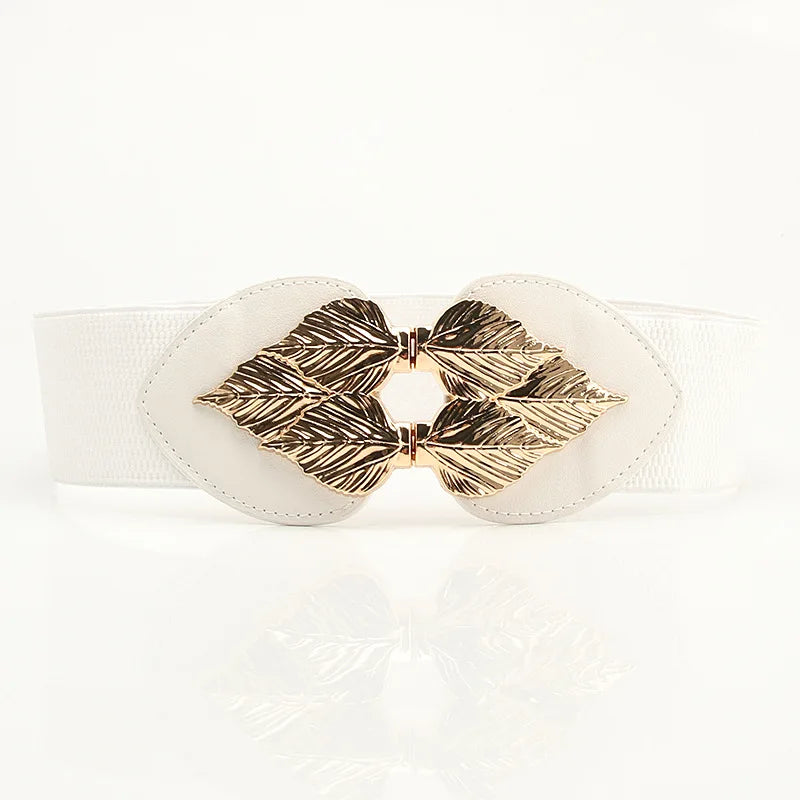 women's elastic waist seal fashion commuting belt for women leaves peach heart elastic wide waist seal